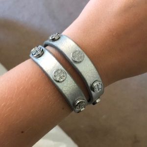 Tory Burch Logo Stud Double Wrap Bracelet